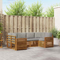 Ecksofa Set mit Kissen 6 pcs Natürlich und Hellgrau