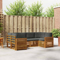 Ecksofa Set mit Kissen 6 pcs Natur und Anthrazit