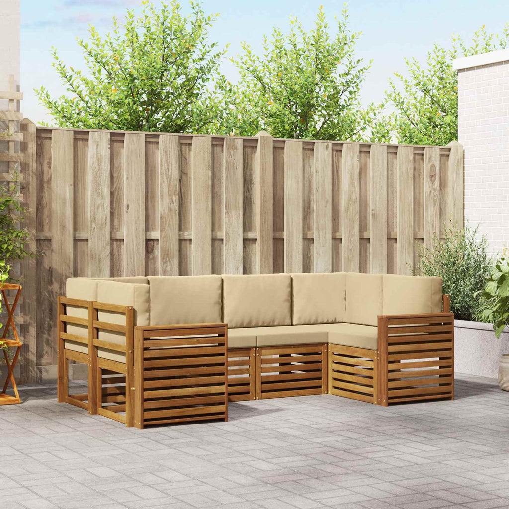 Ecksofa Set mit Kissen 6 pcs Natur und Beige