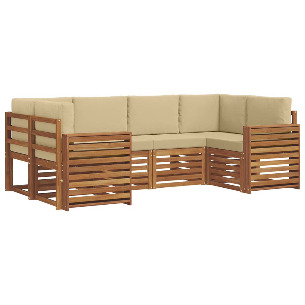Ecksofa Set mit Kissen 6 pcs Natur und Beige
