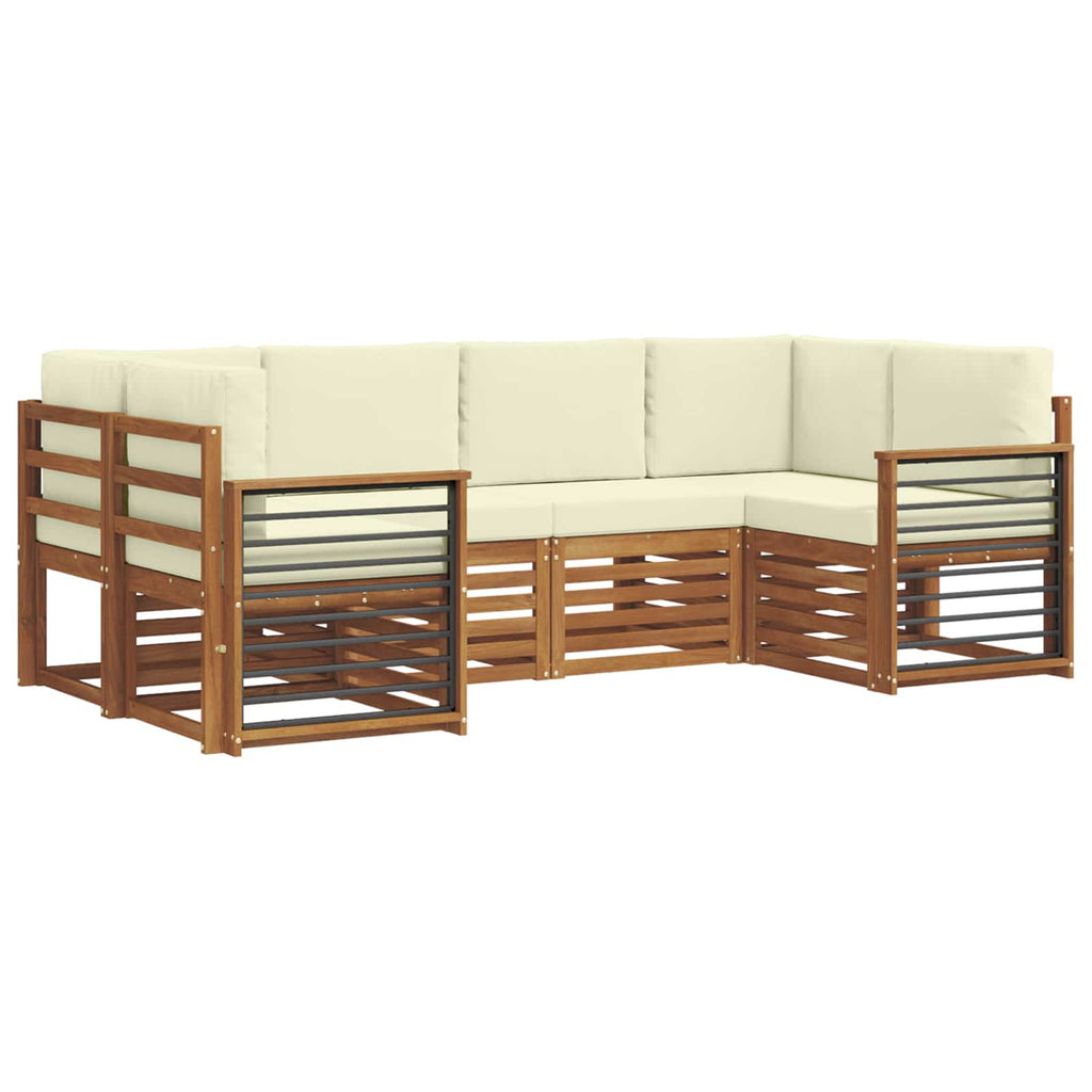 Ecksofa Set mit Kissen 6 pcs Natur und Creme