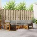 Ecksofa Set mit Kissen 6 pcs Natürlich und Hellgrau
