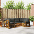 Ecksofa Set mit Kissen 6 pcs Natur und Anthrazit