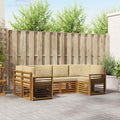 Ecksofa Set mit Kissen 6 pcs Natur