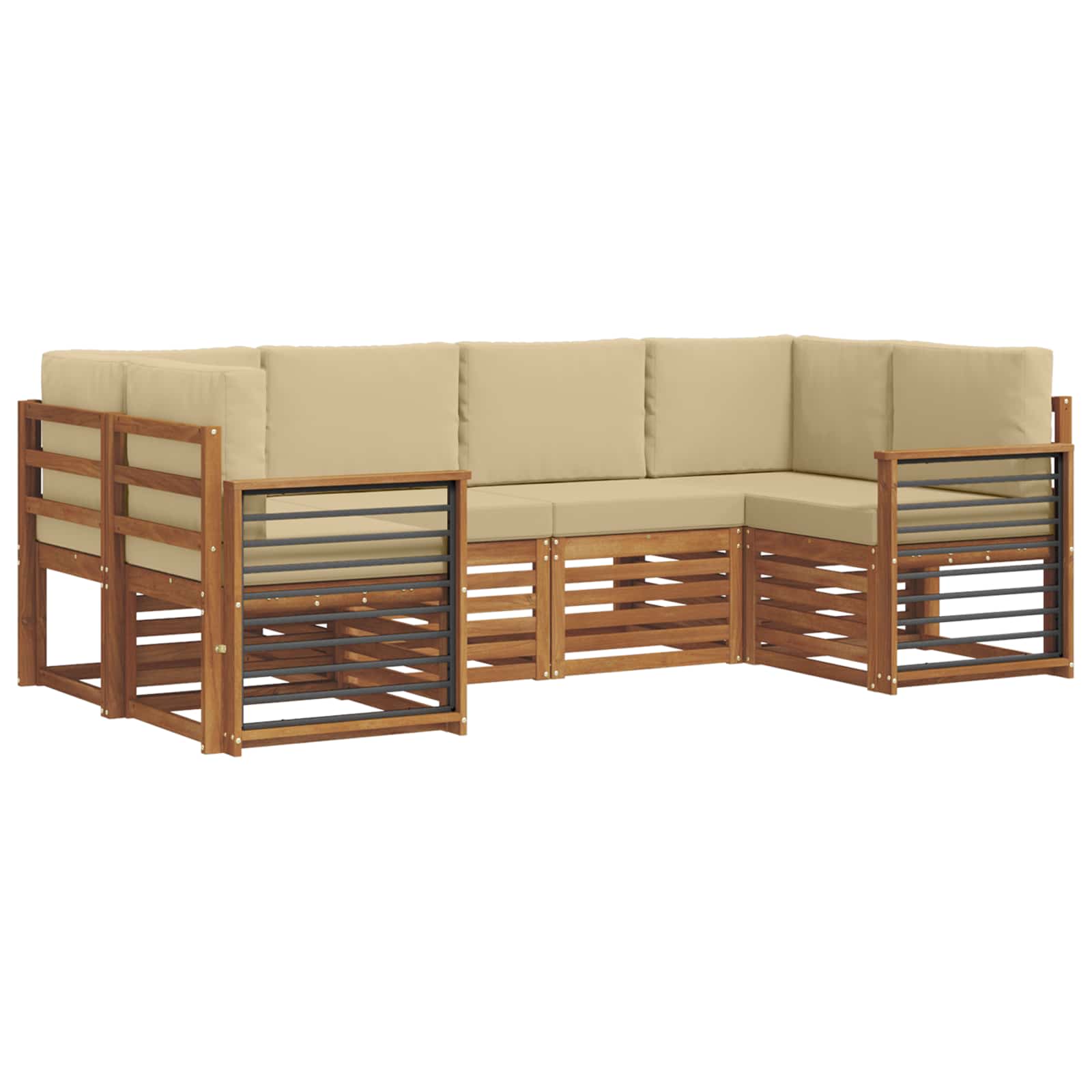 Ecksofa Set mit Kissen 6 pcs Natur