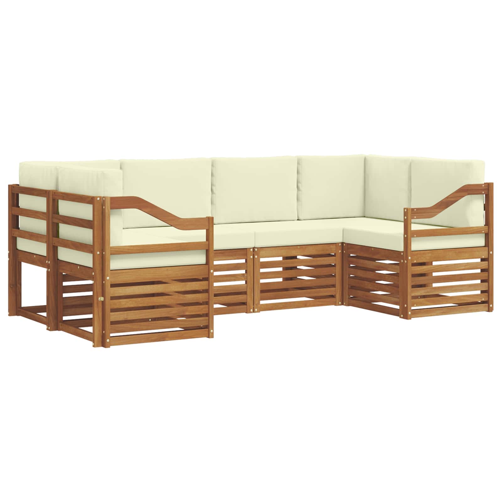 Ecksofa Set mit Kissen 6 pcs Natur und Creme