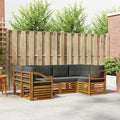 Ecksofa Set mit Kissen 6 pcs Natur und Anthrazit