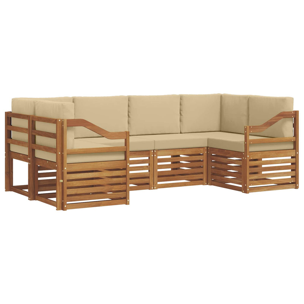 Ecksofa Set mit Kissen 6 pcs Natur