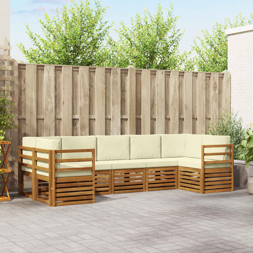 Outdoor-Sofagarnitur 7 pcs Natur und Creme