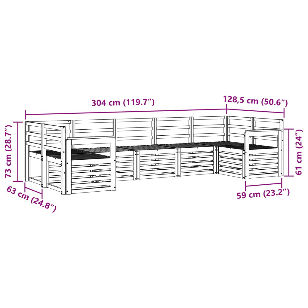 Ecksofa Set 7 pcs Natur