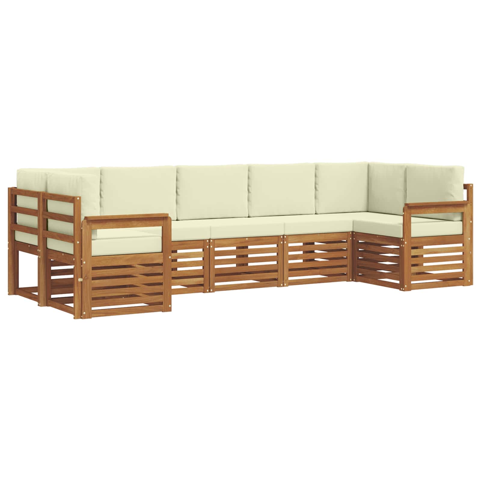 Ecksofa Set mit Kissen 7 pcs Natur und Creme