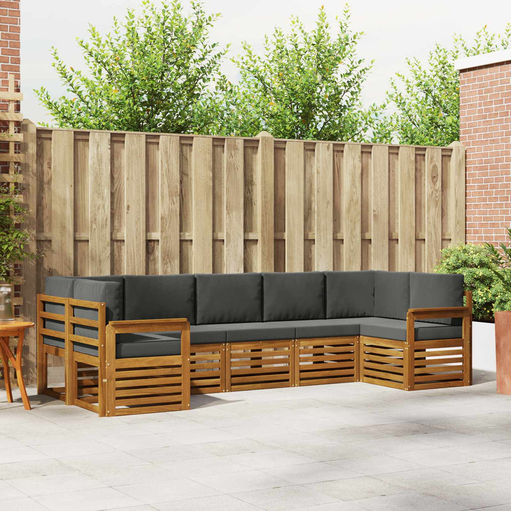 Ecksofa Set mit Kissen 7 pcs Natur und Anthrazit