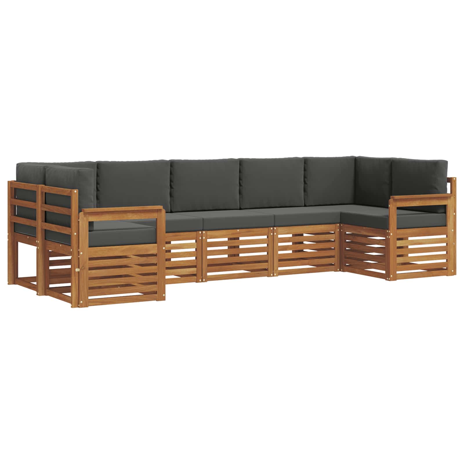 Ecksofa Set mit Kissen 7 pcs Natur und Anthrazit