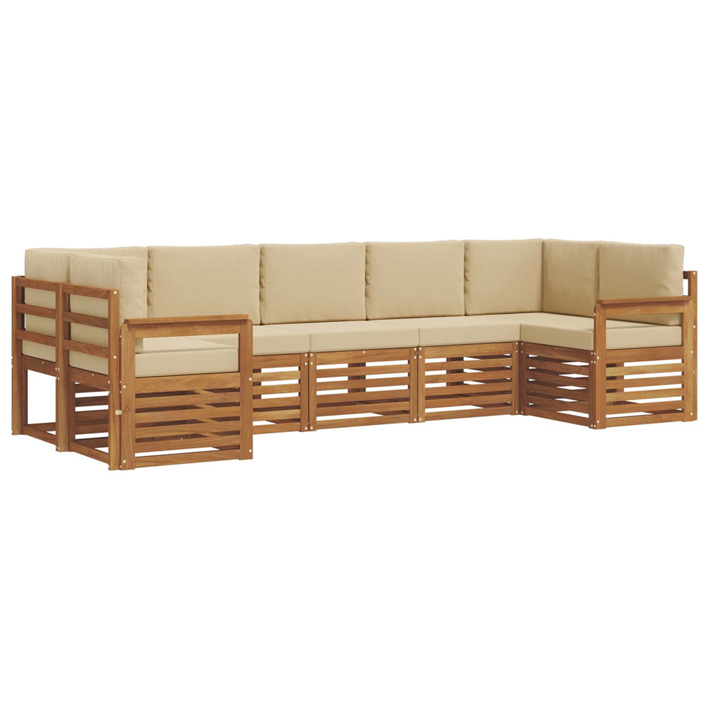 Ecksofa Set mit Kissen 7 pcs Natur und Beige