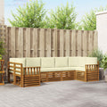 Ecksofa Set mit Kissen 7 pcs Natur und Creme