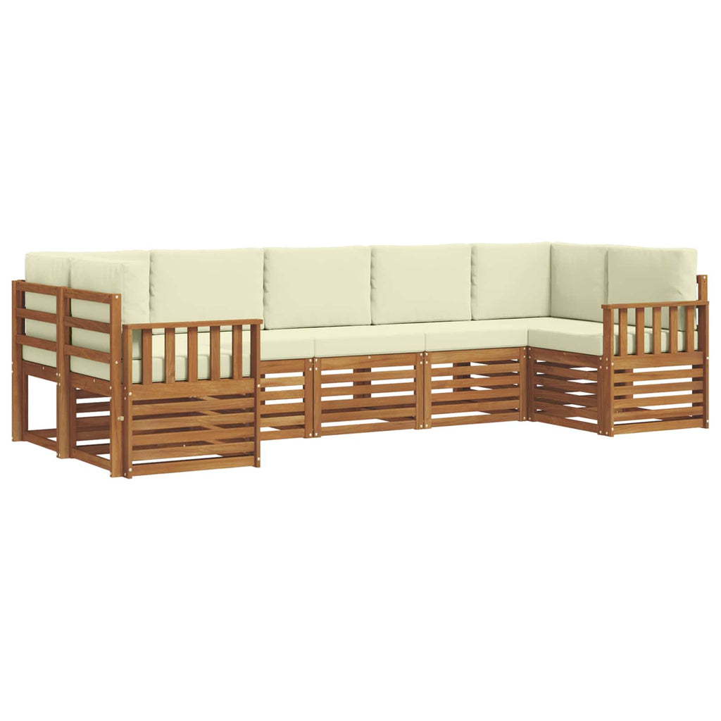 Ecksofa Set mit Kissen 7 pcs Natur und Creme