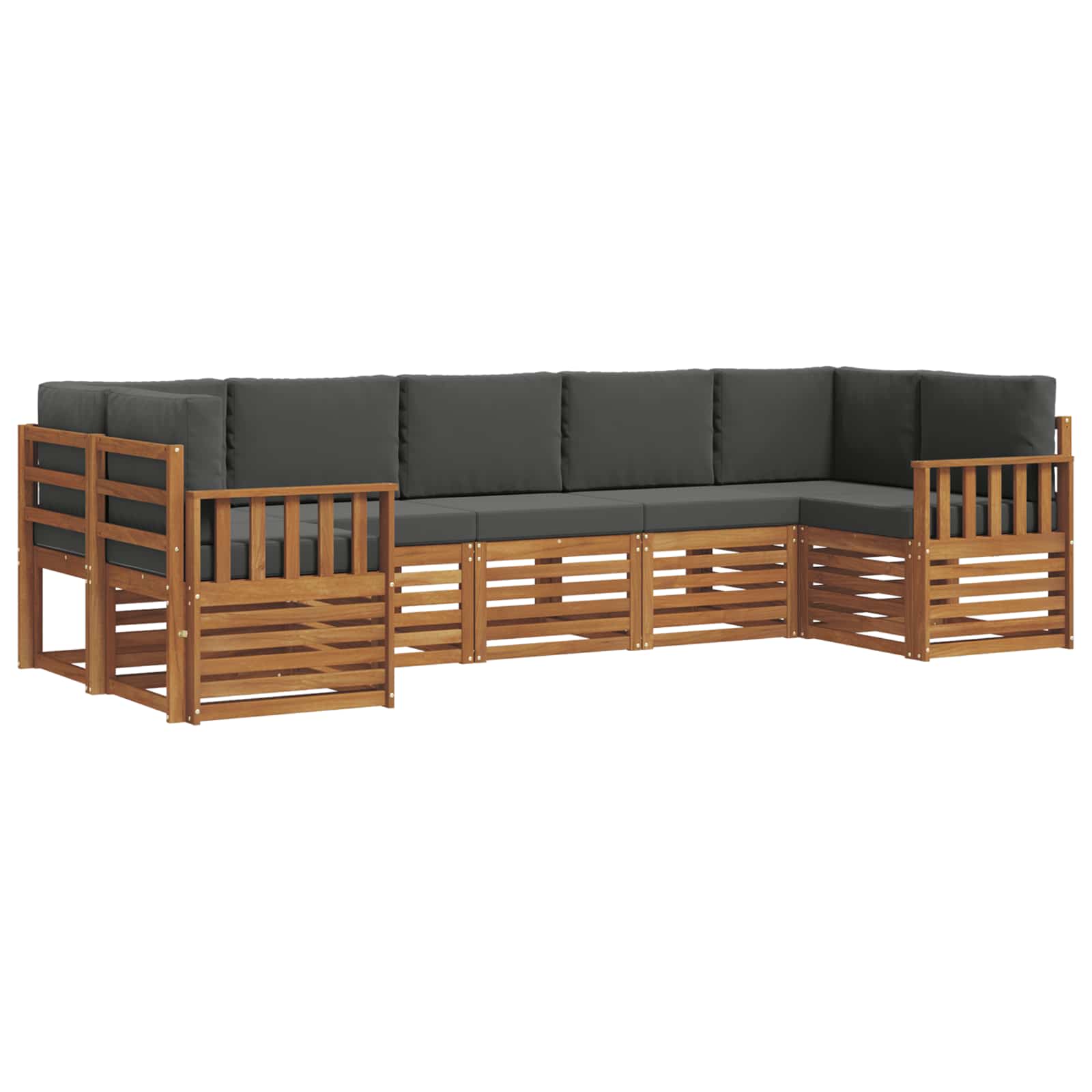 Ecksofa Set mit Kissen 7 pcs Natur und Anthrazit