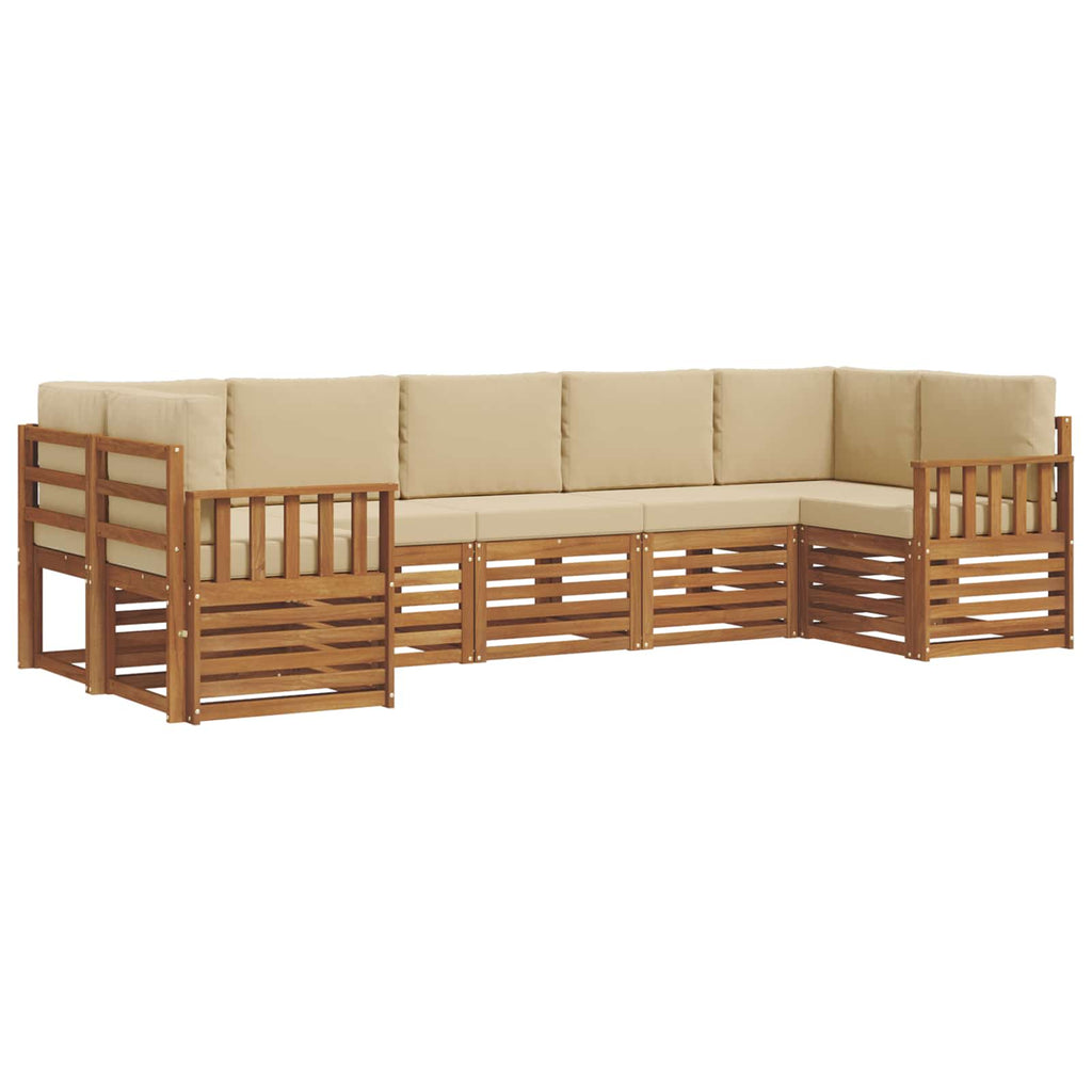 Ecksofa Set mit Kissen 7 pcs Natur und Beige