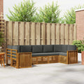 Ecksofa Set mit Kissen 7 pcs Natur und Anthrazit