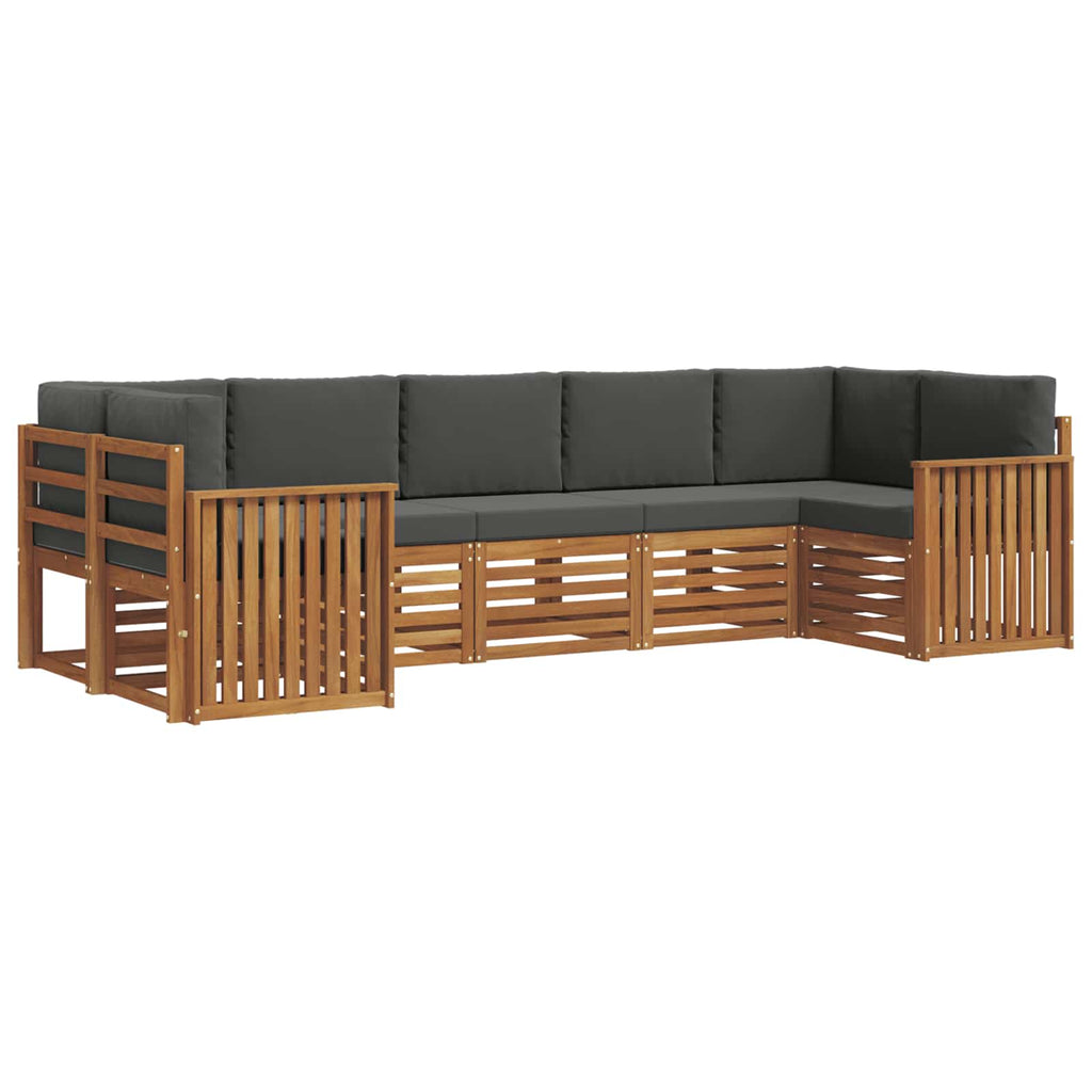 Ecksofa Set mit Kissen 7 pcs Natur und Anthrazit