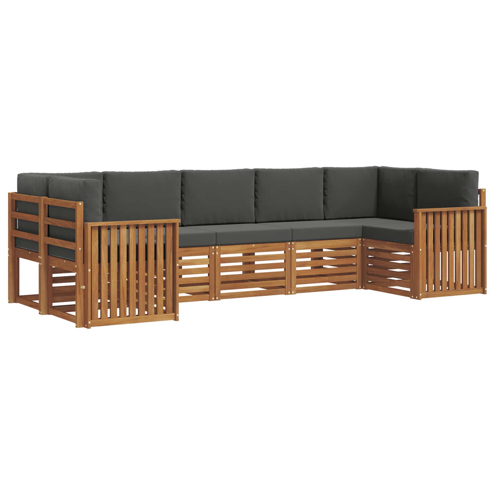 Ecksofa Set mit Kissen 7 pcs Natur und Anthrazit