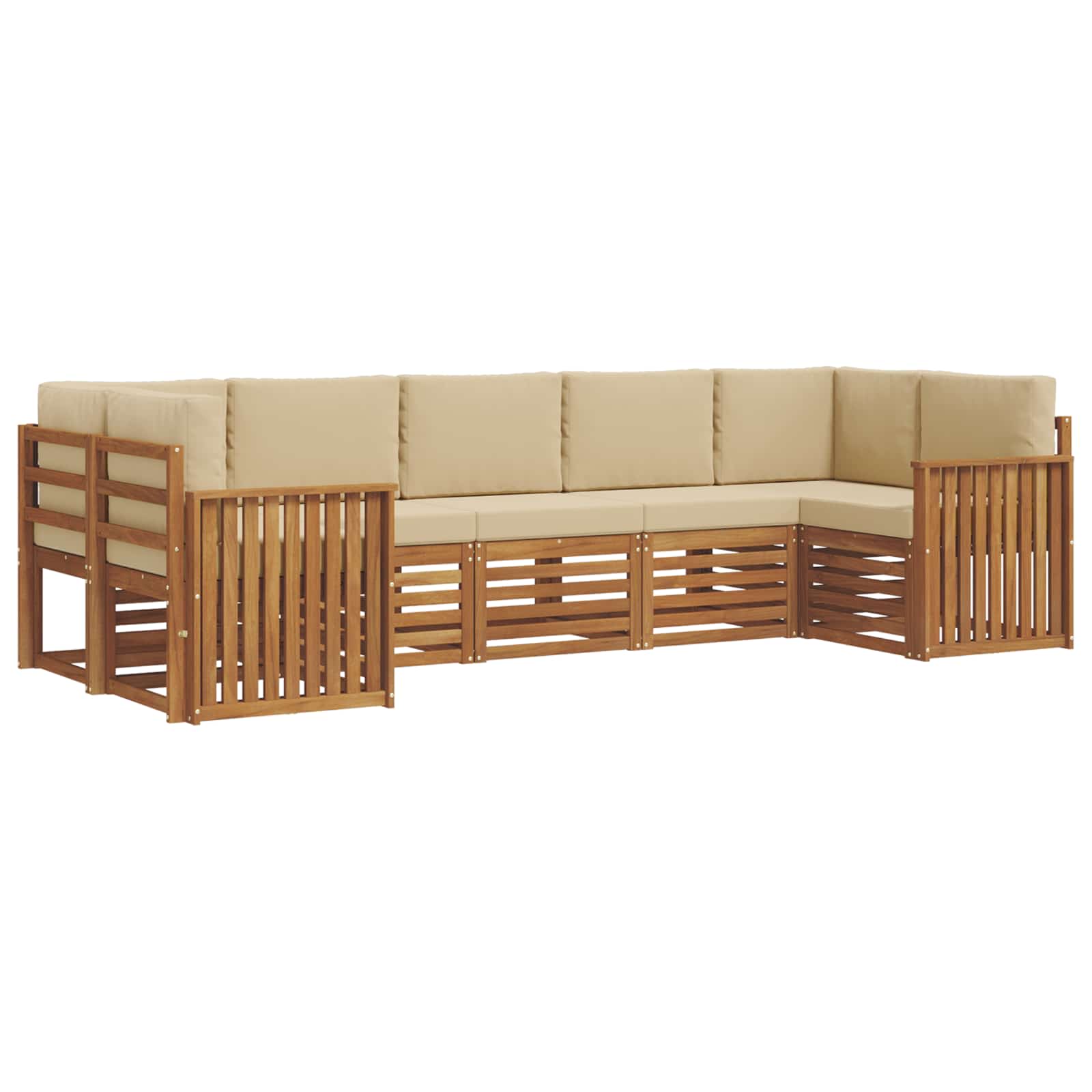 Ecksofa Set mit Kissen 7 pcs Natur und Beige