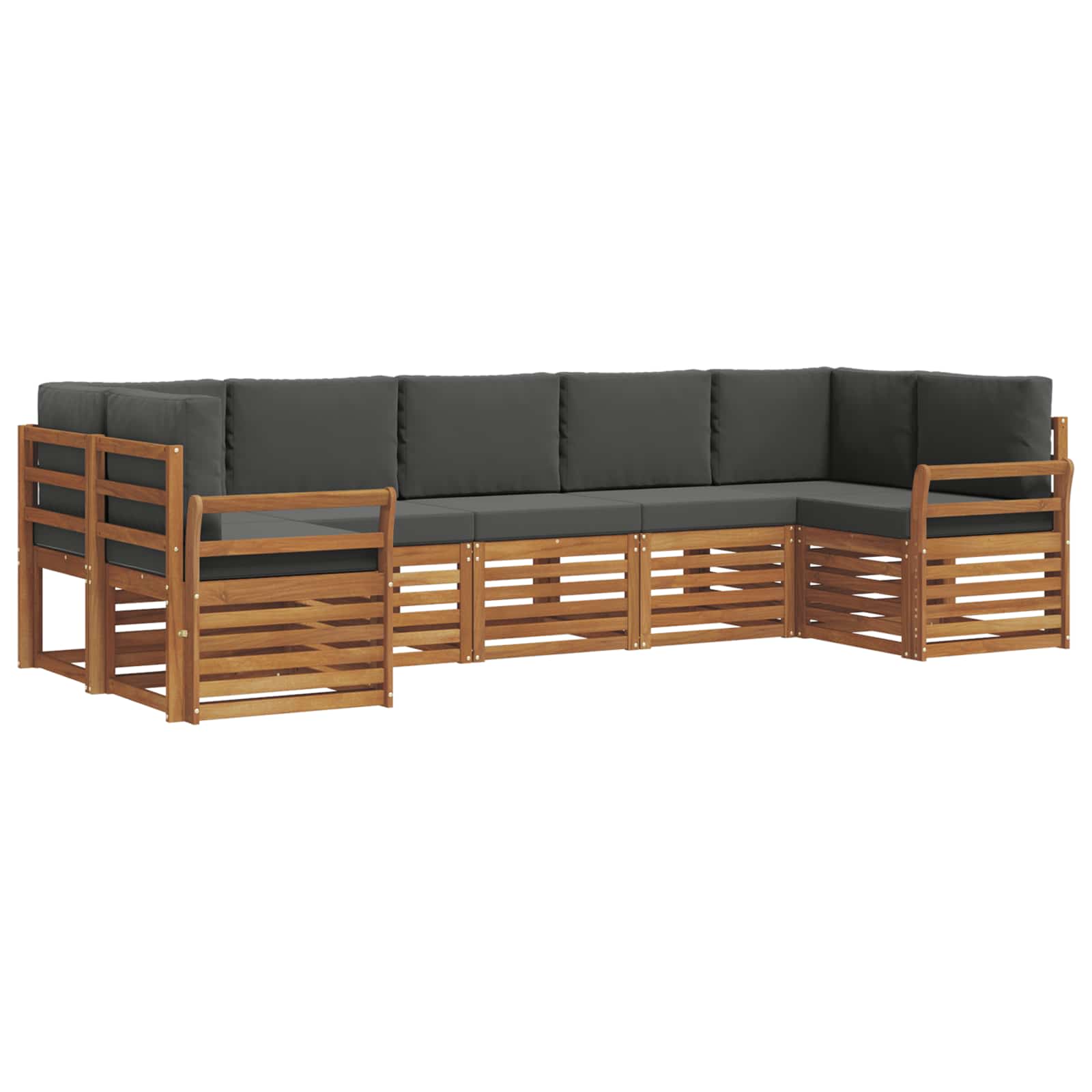Ecksofa Set mit Kissen 7 pcs Natur und Anthrazit