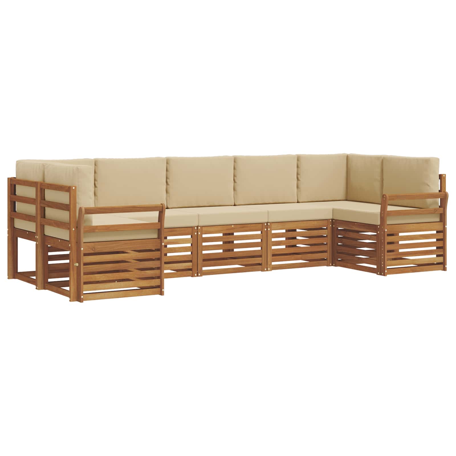 Ecksofa Set mit Kissen 7 pcs Natur und Beige