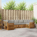 Ecksofa Set mit Kissen 7 pcs Natürlich und Hellgrau
