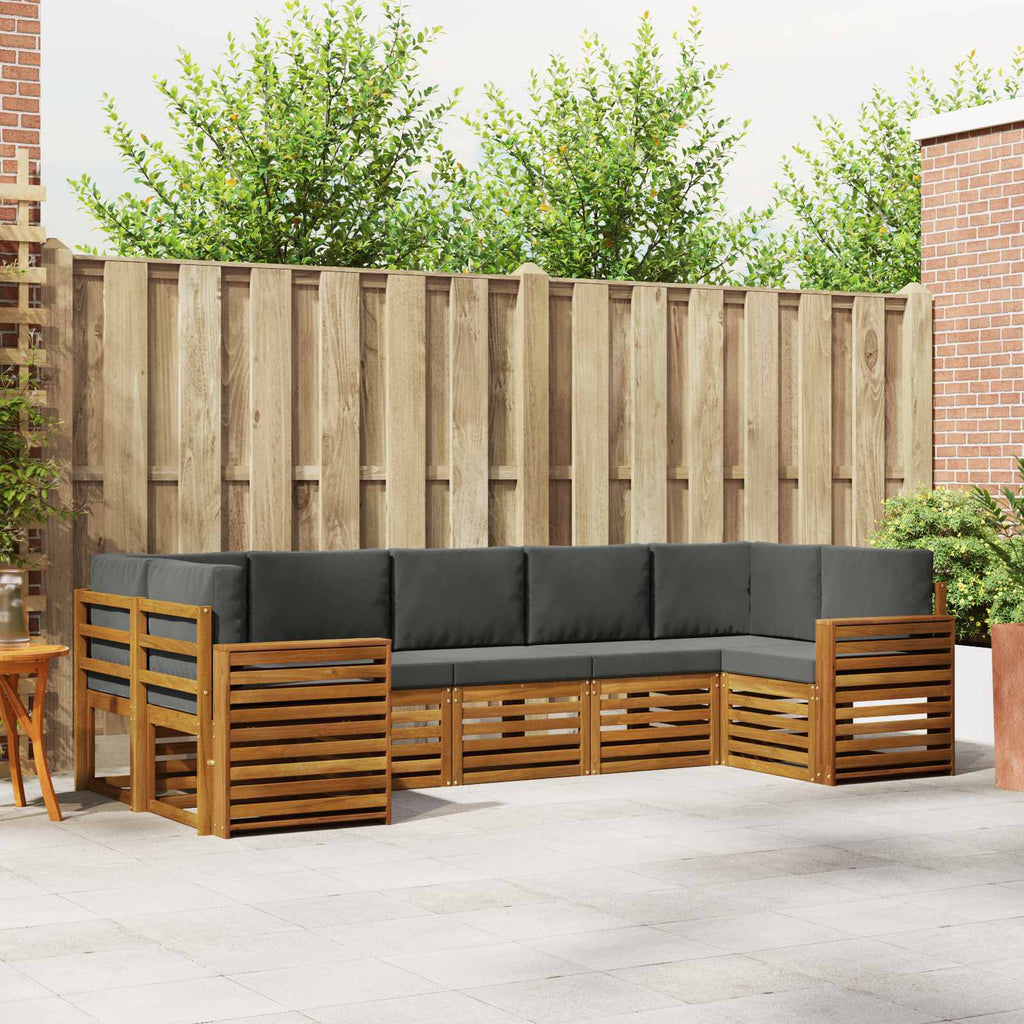 Ecksofa Set mit Kissen 7 pcs Natur und Anthrazit