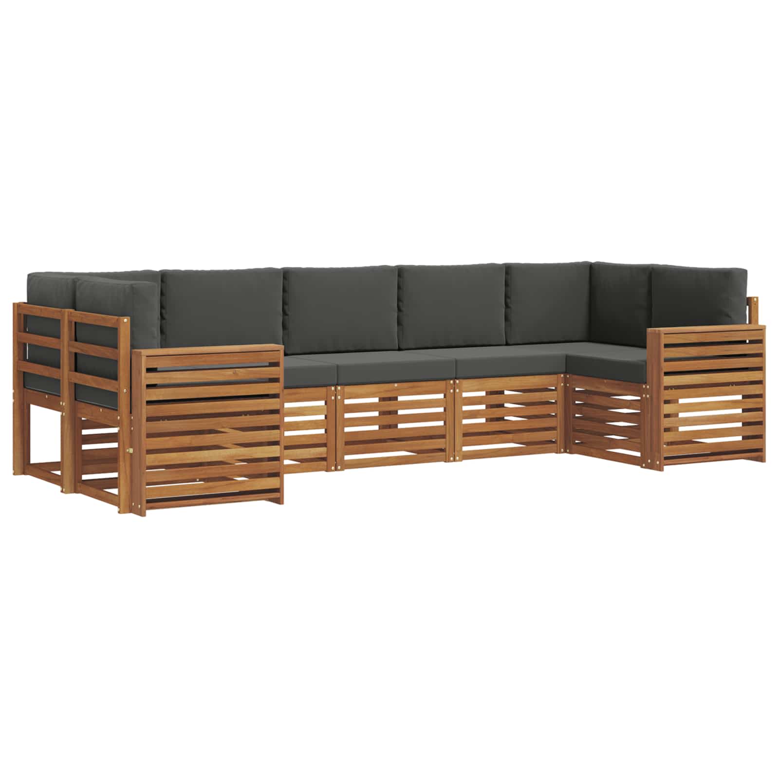 Ecksofa Set mit Kissen 7 pcs Natur und Anthrazit