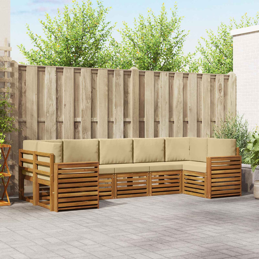 Ecksofa Set mit Kissen 7 pcs Natur und Beige