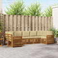 Ecksofa Set mit Kissen 7 pcs Natur und Beige