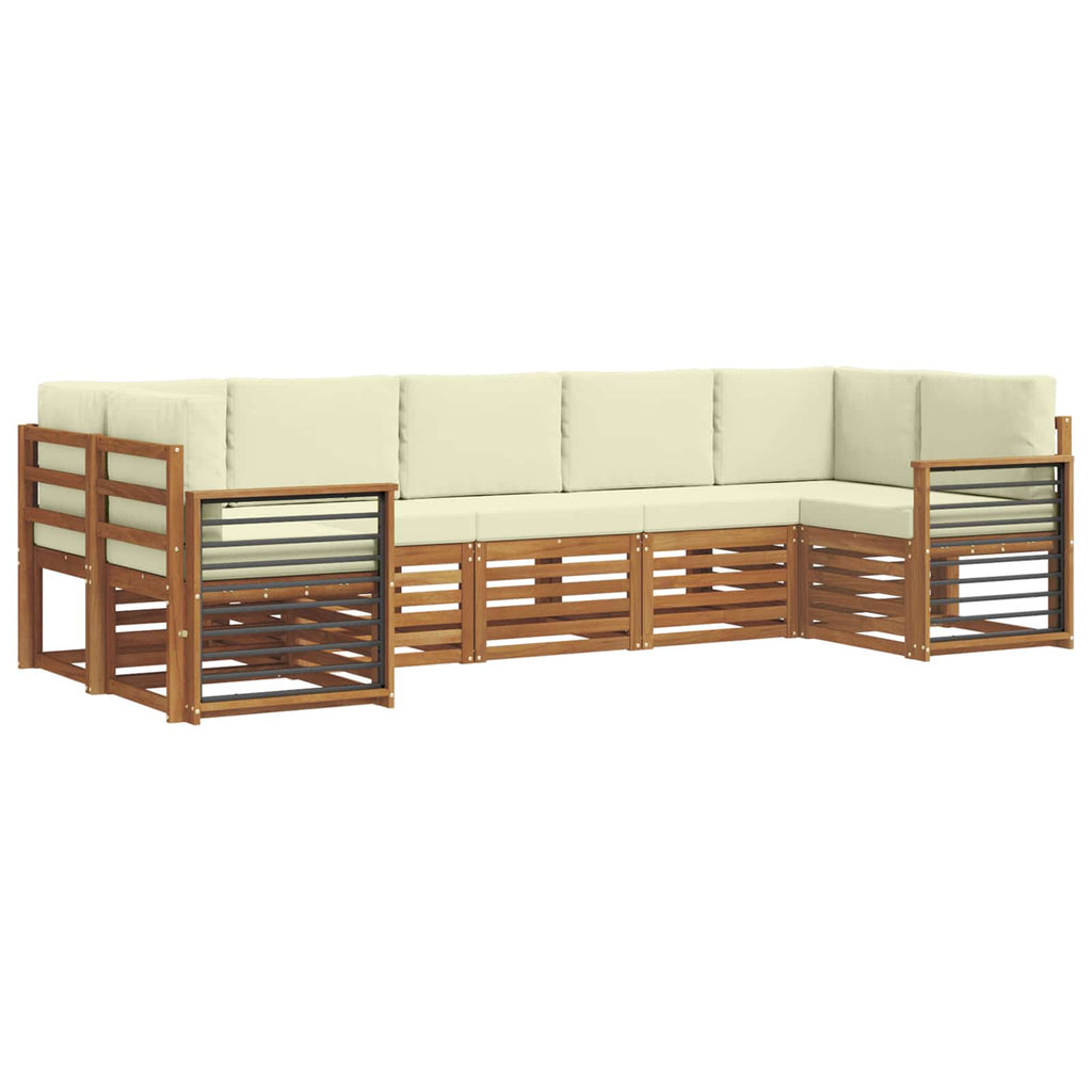 Ecksofa Set mit Kissen 7 pcs Natur und Creme