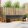 Ecksofa Set mit Kissen 7 pcs Natur und Anthrazit