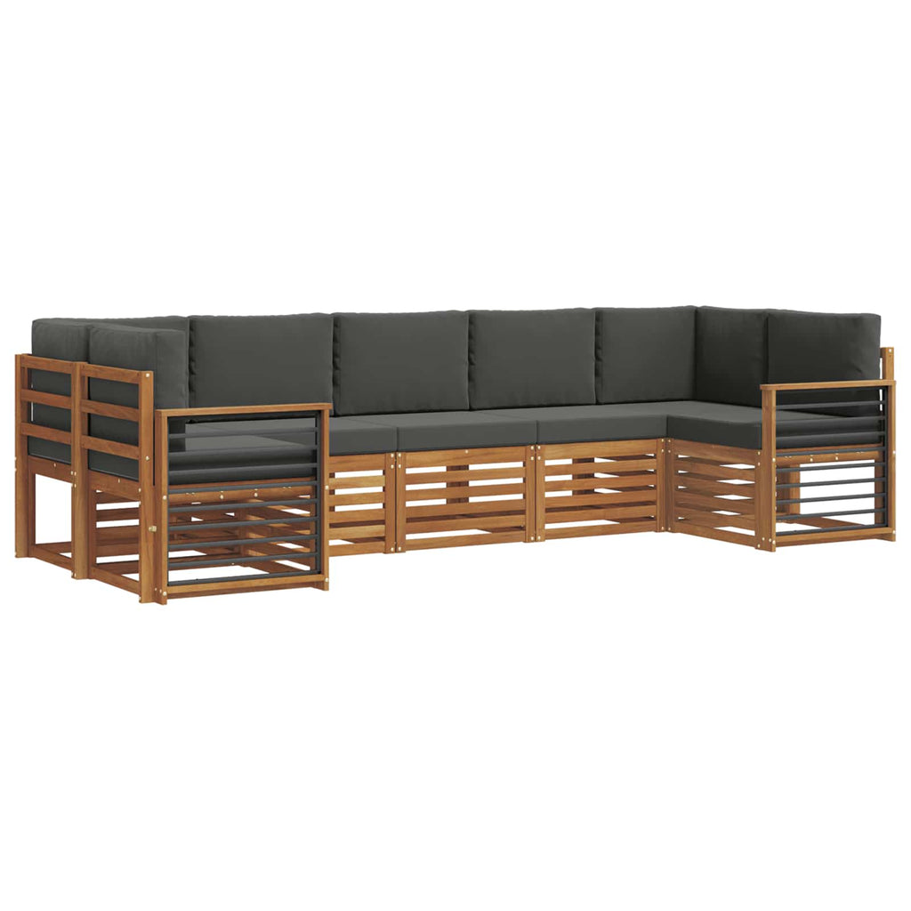 Ecksofa Set mit Kissen 7 pcs Natur und Anthrazit