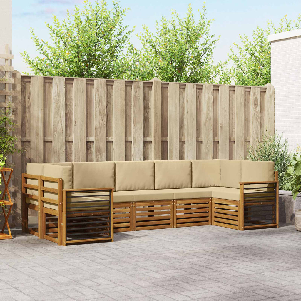 Ecksofa Set mit Kissen 7 pcs Natur und Beige