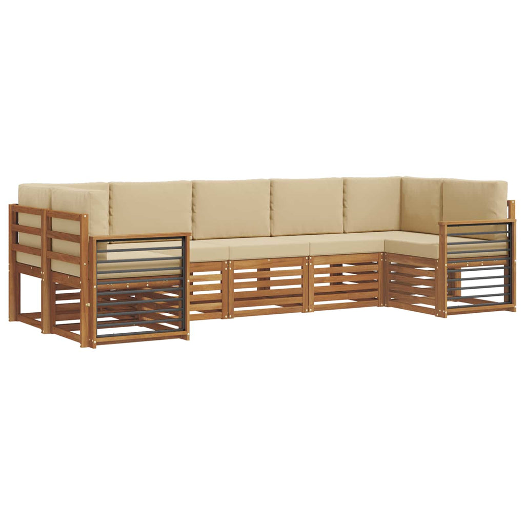 Ecksofa Set mit Kissen 7 pcs Natur und Beige