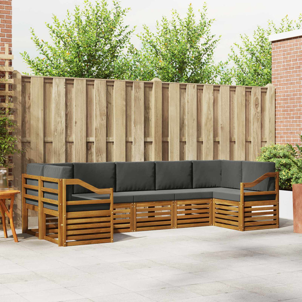 Ecksofa Set mit Kissen 7 pcs Natur und Anthrazit