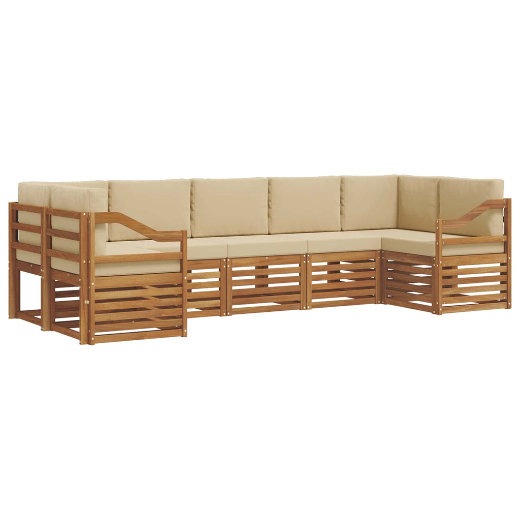 Ecksofa Set mit Kissen 7 pcs Natur und Beige