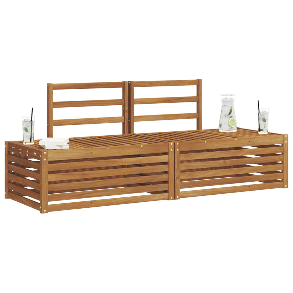 Outdoor-Sofagarnitur 2 Stück Natur 182,5 x 63 x 73 cm