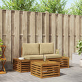 Outdoor-Sofagarnitur mit Kissen Natur und Beige 59 x 59 x 37 cm