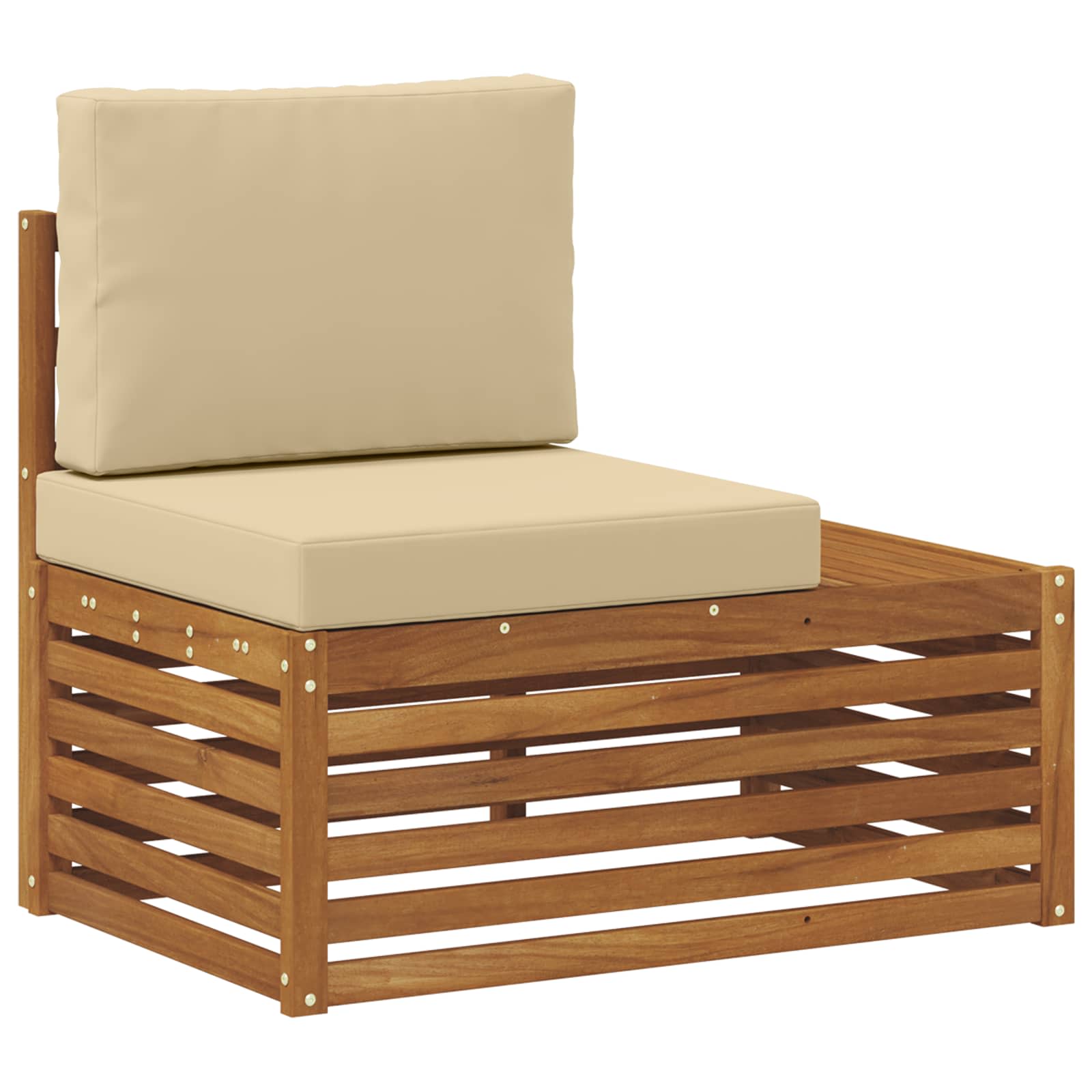 Outdoor-Sofagarnitur mit Kissen 4 Stück Natur und Beige