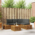 Outdoor-Sofagarnitur Natur und Anthrazit 59 x 59 x 37 cm