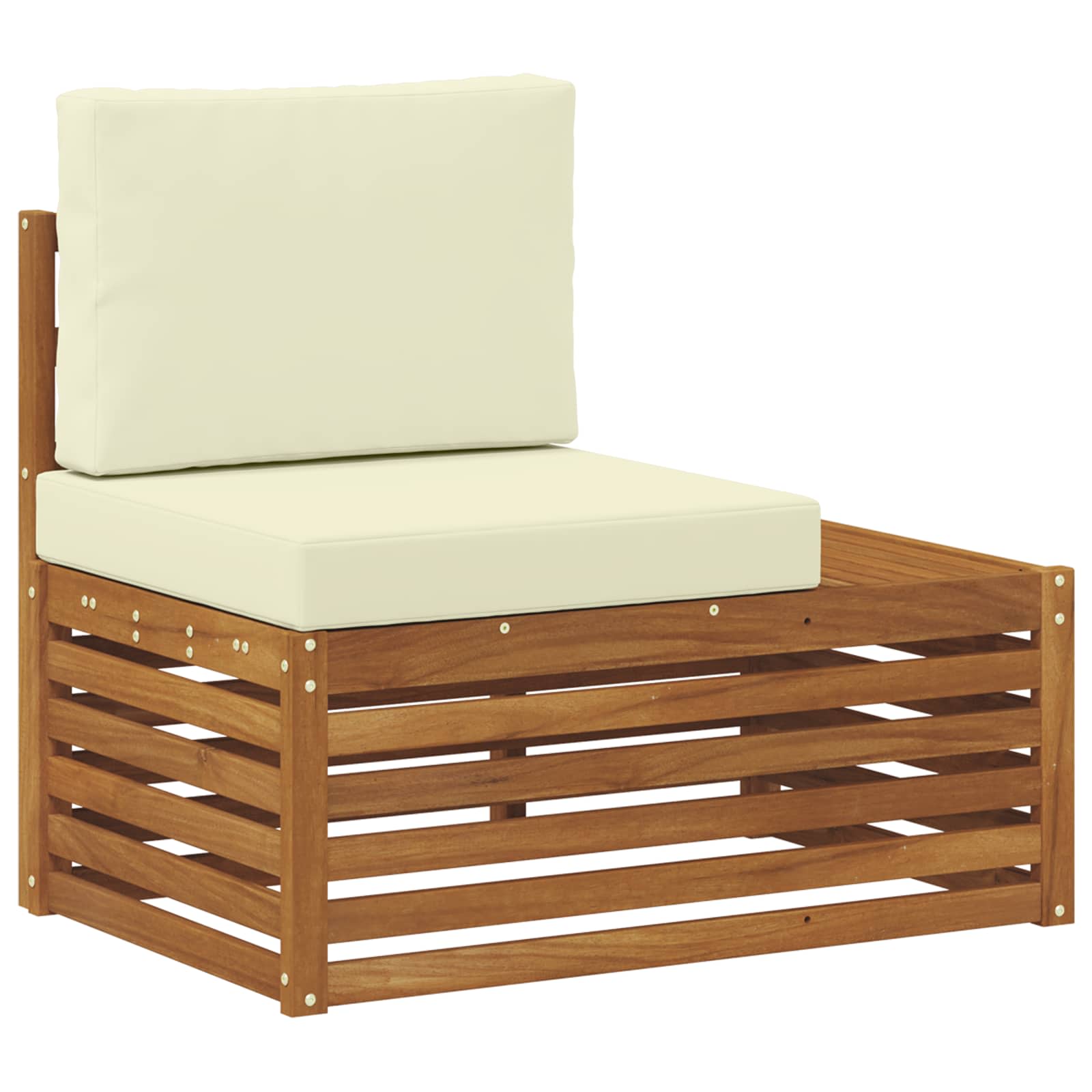 Outdoor-Sofagarnitur mit Kissen 7 Stück Natur und Creme