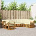 Ecksofa Set mit Kissen 9 pcs Natur und Creme