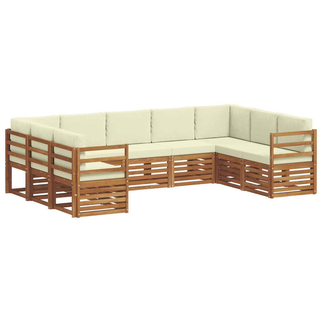 Ecksofa Set mit Kissen 9 pcs Natur und Creme