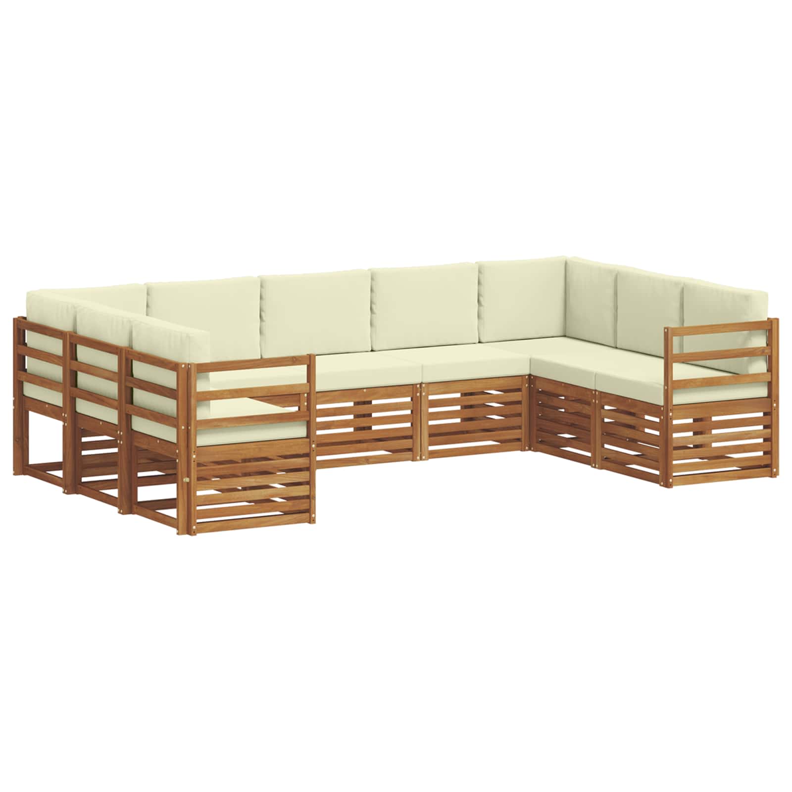 Ecksofa Set mit Kissen 9 pcs Natur und Creme