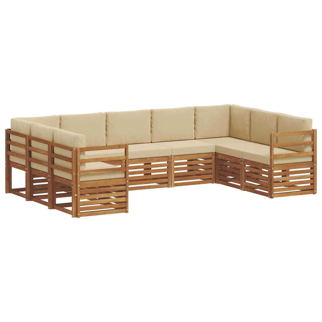 Ecksofa Set mit Kissen 9 pcs Natur und Beige
