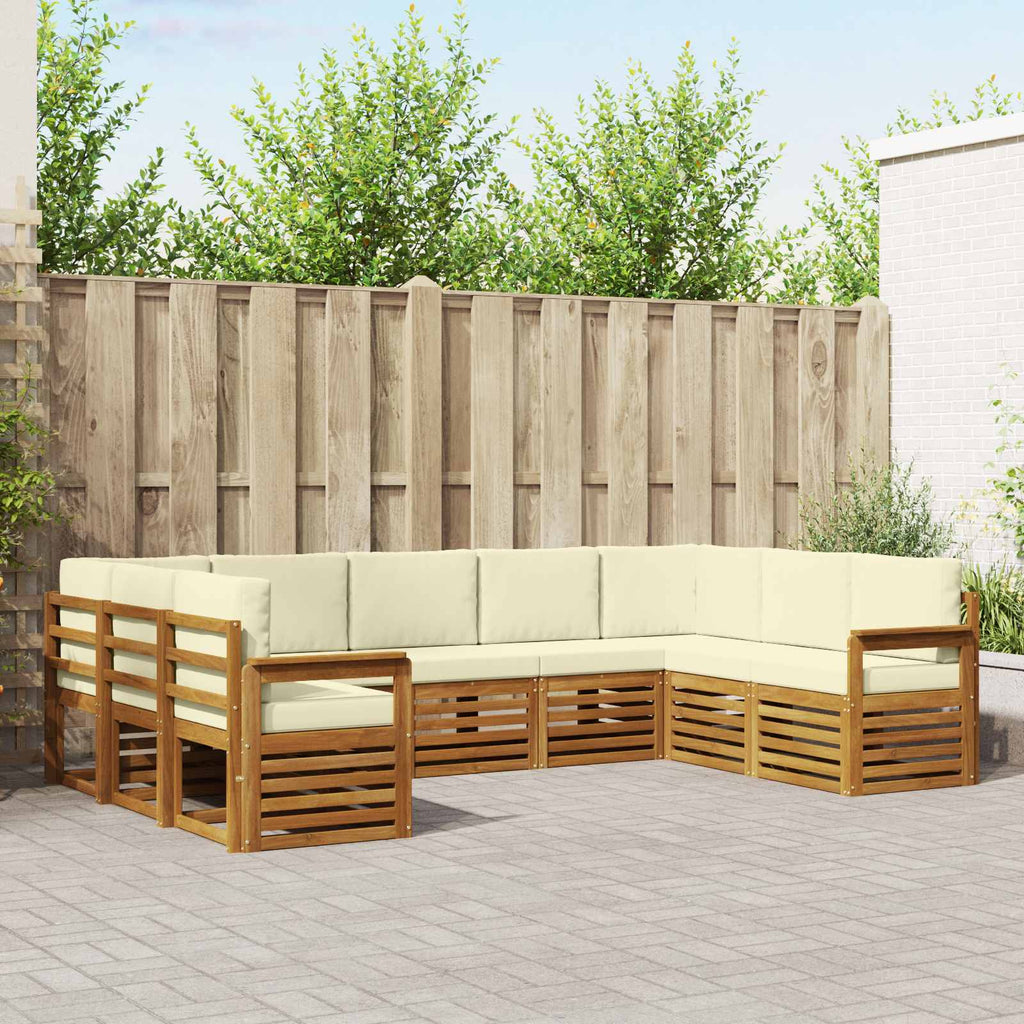 Ecksofa Set mit Kissen 9 pcs Natur und Creme